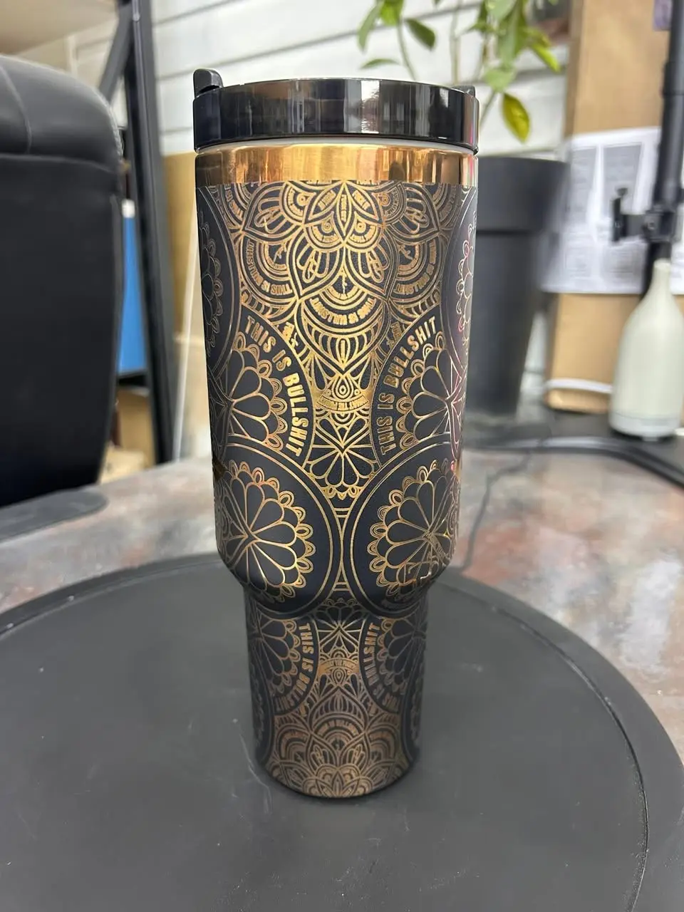 Custom laser engraved tumbler